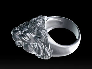 lion roaring head ring 3d print model 3D Print Model