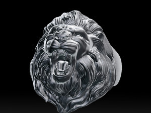 lion roaring head ring 3d print model 3D प्रिंट मॉडल