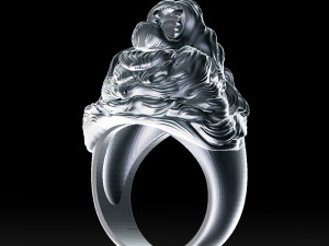 lion roaring head ring 3d print model 3D प्रिंट मॉडल