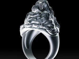 lion roaring head ring 3d print model 3D Print Model
