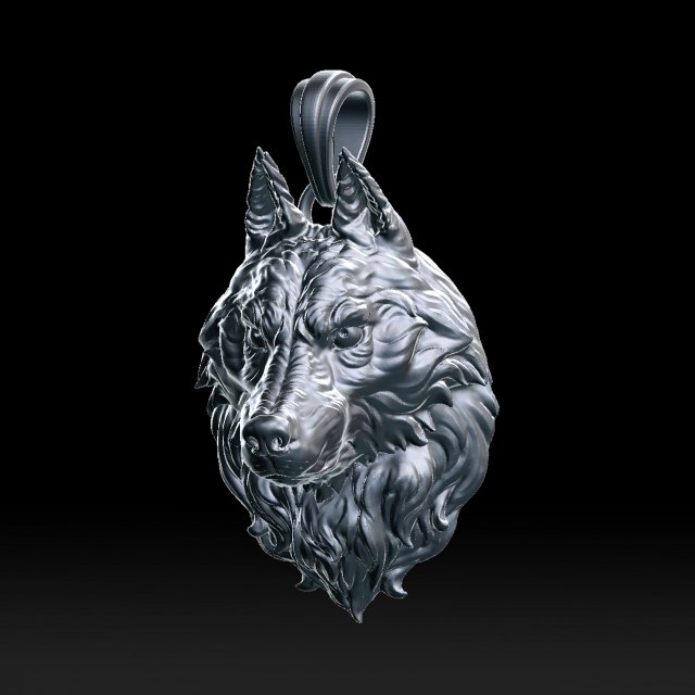 wolf head pendant Modelo de Impressão 3D .c4d .max .obj .3ds .fbx .stl .blend 