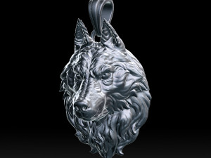 wolf head pendant 3D-printmodel