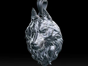 wolf head pendant 3D Print Model