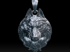 wolf head pendant Modelo de Impressão 3D