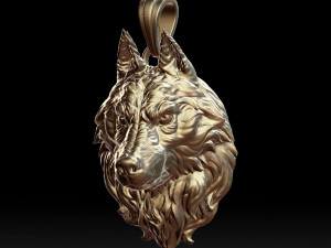 wolf head pendant Modelo de Impressão 3D