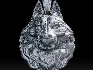 wolf head pendant Modelo de Impressão 3D