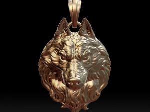 wolf head pendant Modelo de Impressão 3D