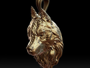 wolf head pendant Modelo de Impressão 3D
