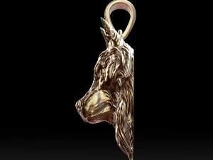 オオカミの頭のペンダント 3Dプリントモデル