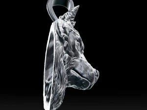 オオカミの頭のペンダント 3Dプリントモデル