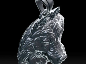 オオカミの頭のペンダント 3Dプリントモデル