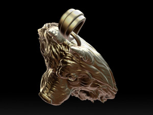 wolf head pendant Modelo de Impressão 3D