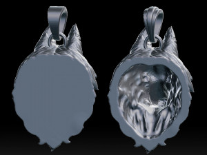 wolf head pendant Modelo de Impressão 3D