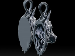 wolf head pendant Modelo de Impressão 3D