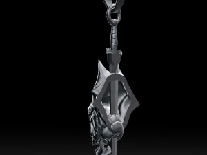 wolf head with human skull pendant Model do druku 3D