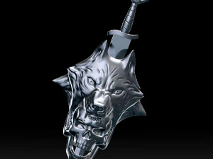 wolf head with human skull pendant 3D Print Model