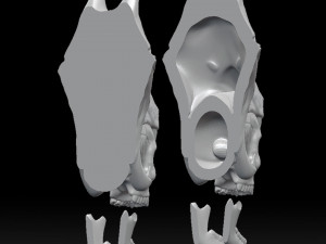 wolf head with human skull wall decoration 3d print model 3Dプリントモデル