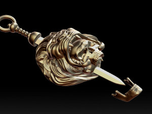 hercules scull pendant 3d print model 3D प्रिंट मॉडल