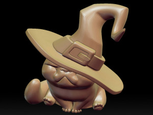 cute witch kitten stl 3d print model Modelo de impresión 3D