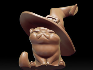 cute witch kitten stl 3d print model Modelo de impresión 3D