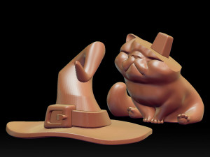 cute witch kitten stl 3d print model Modelo de impresión 3D