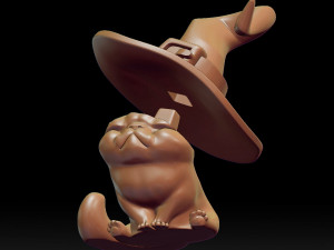 cute witch kitten stl 3d print model Modelo de impresión 3D