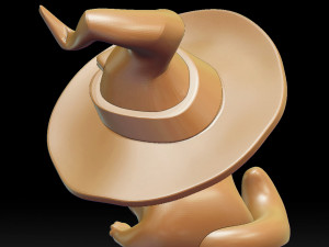 cute witch kitten stl 3d print model Modelo de impresión 3D