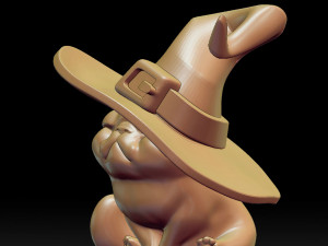 cute witch kitten stl 3d print model Modelo de impresión 3D