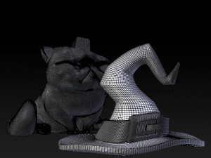 cute witch kitten stl 3d print model Modelo de impresión 3D