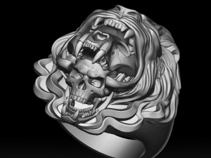 lion skull ring 3D-printmodel