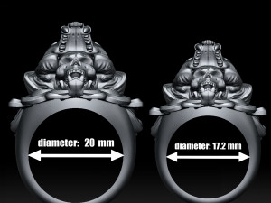 lion skull ring 3D-printmodel