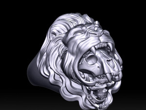 lion skull ring 3D-printmodel