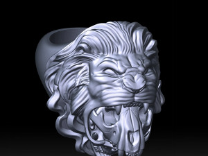 lion skull ring 3D-printmodel