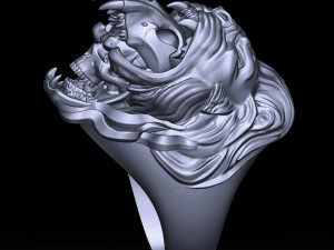 lion skull ring 3D-printmodel