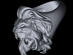 lion skull ring 3D-printmodel