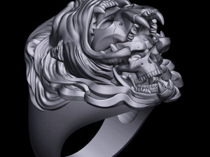 lion skull ring 3D-printmodel