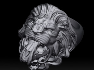 lion skull ring 3D-printmodel