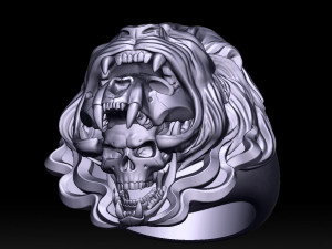 lion skull ring 3D-printmodel