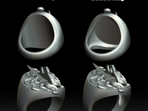wolf and dagger ring Modelo de Impressão 3D
