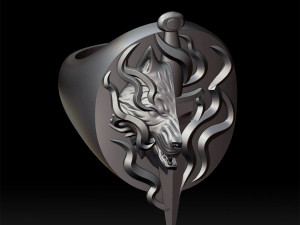 wolf and dagger ring Modelo de Impressão 3D
