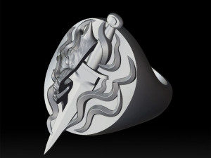 wolf and dagger ring Modelo de Impressão 3D