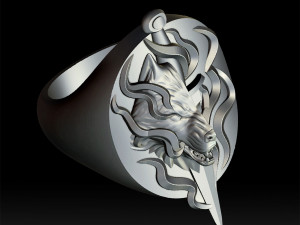 wolf and dagger ring Modelo de Impressão 3D