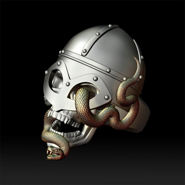 viking skull ring 3d print model 3D Print Model .c4d .max .obj .3ds .fbx .stl .blend 