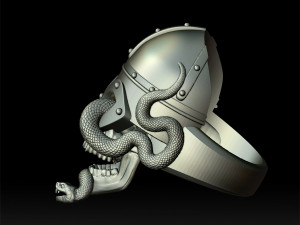 viking skull ring 3d print model 3D Print Model