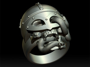 viking skull ring 3d print model 3D Print Model