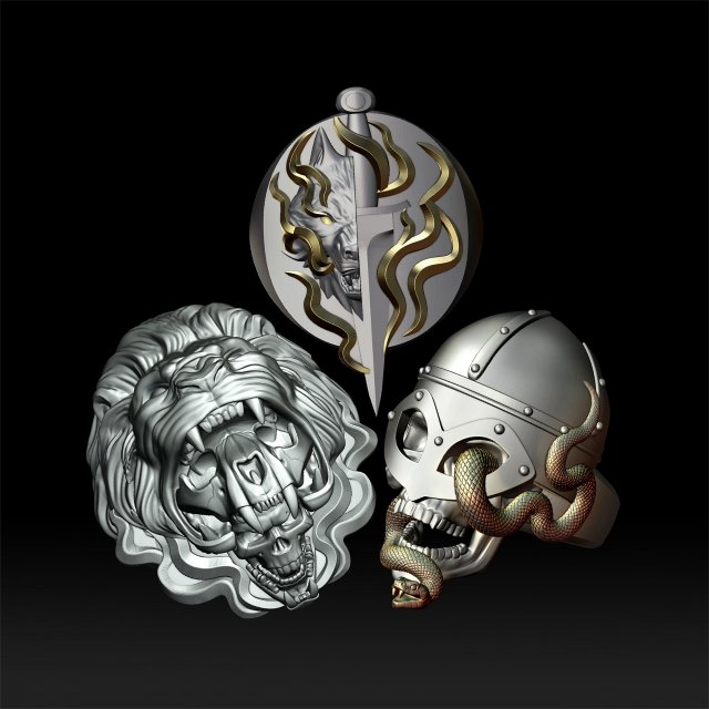brutal rings 3d print model 3D Принт Модель .c4d .max .obj .3ds .fbx .stl .blend 