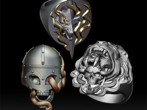 brutal rings 3d print model 3D Принт Модель