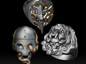 brutal rings 3d print model 3D Print Model