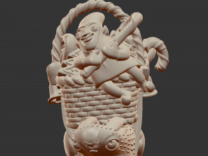 3D printed Funny Christmas elf with bunny and gifts 3D-printmodel