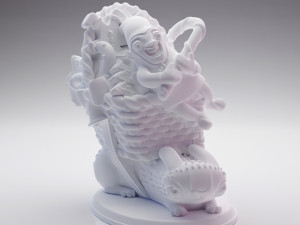 3D printed Funny Christmas elf with bunny and gifts 3D-printmodel
